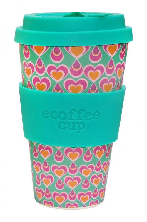 Ecoffee Cup reisikruus 400ml Itchykoo rohelise-roosakirju Ecoffee Cup reisikruus 400ml Itchykoo rohelise-roosakirju